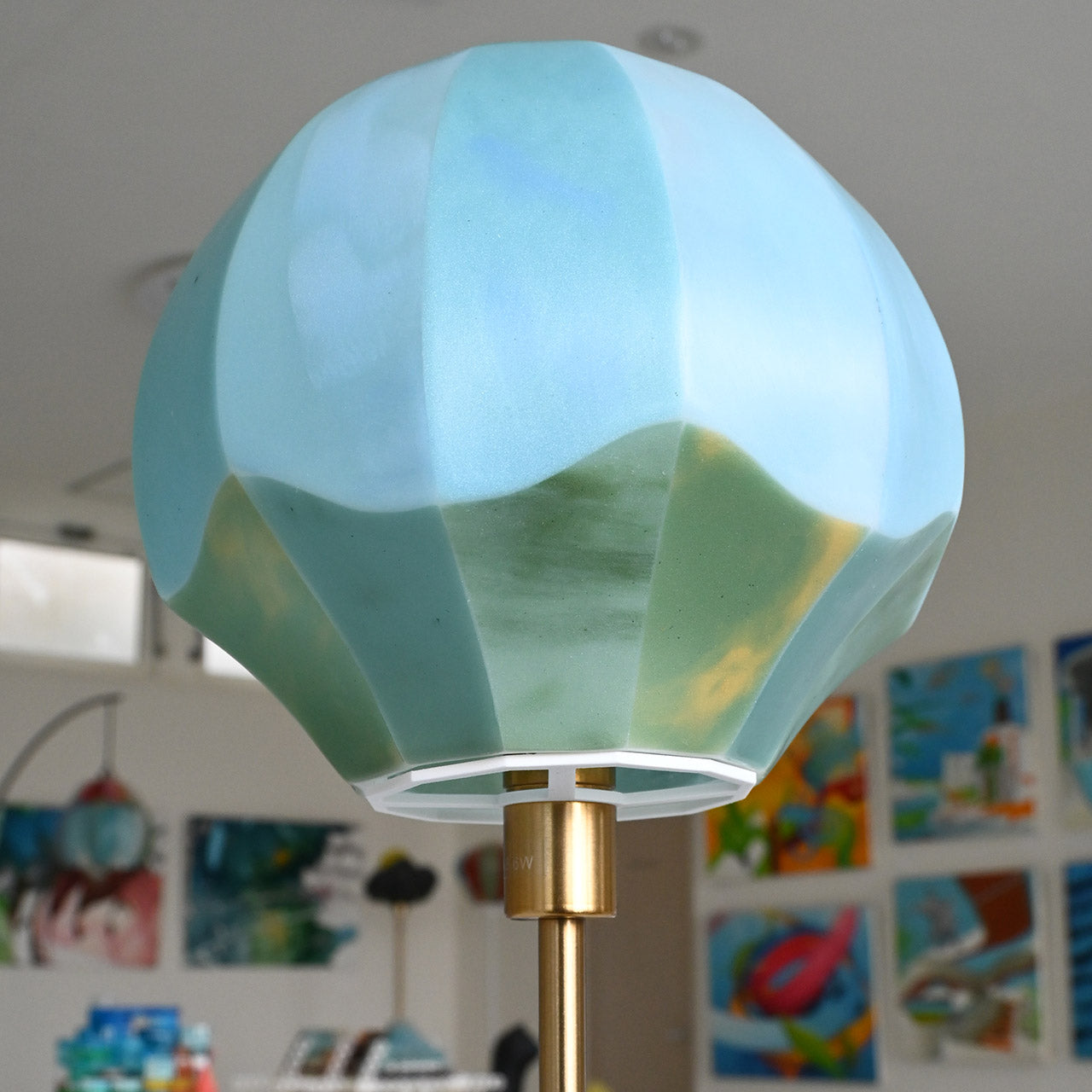Lampshade Botanical Series "Kinoko" Green-Blue