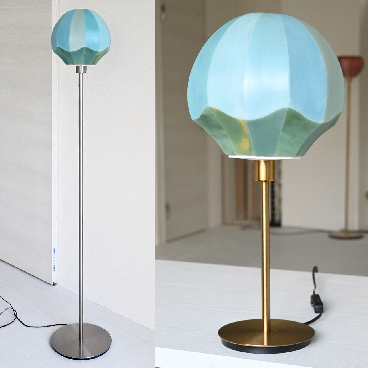 Lampshade Botanical Series "Kinoko" Green-Blue