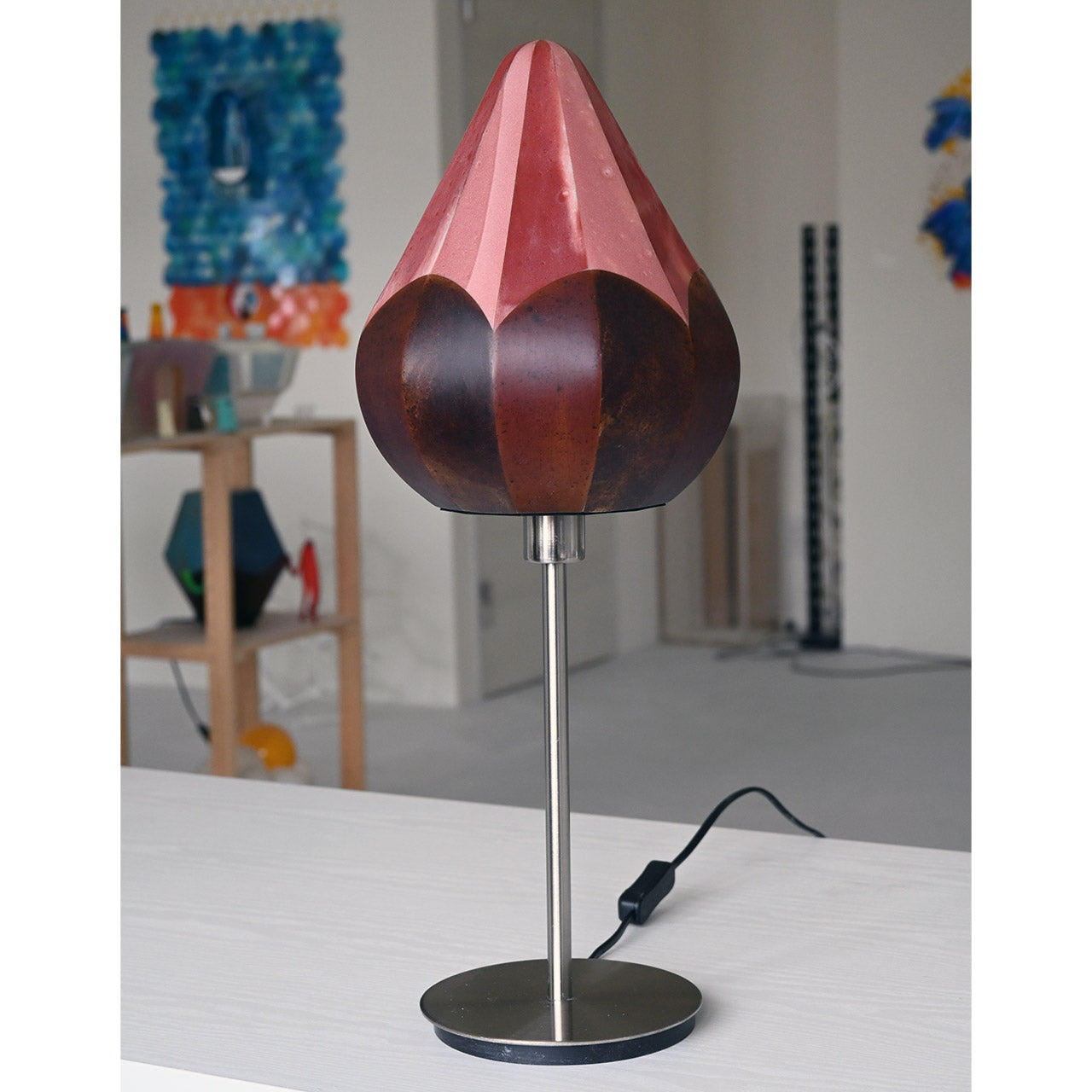 Lampshade Botanical Series "Tsubomi" Red-Brown