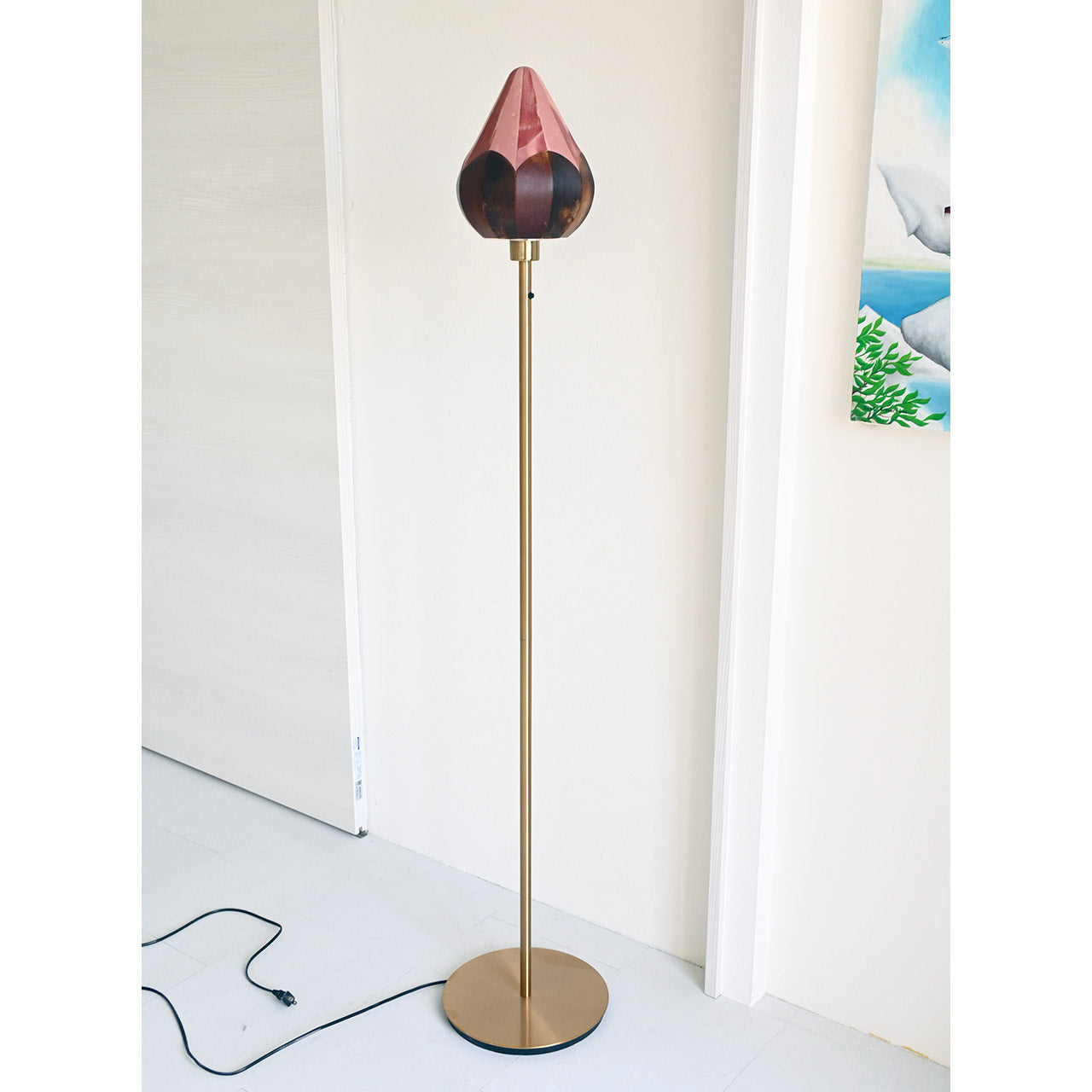 Lampshade Botanical Series "Tsubomi" Red-Brown