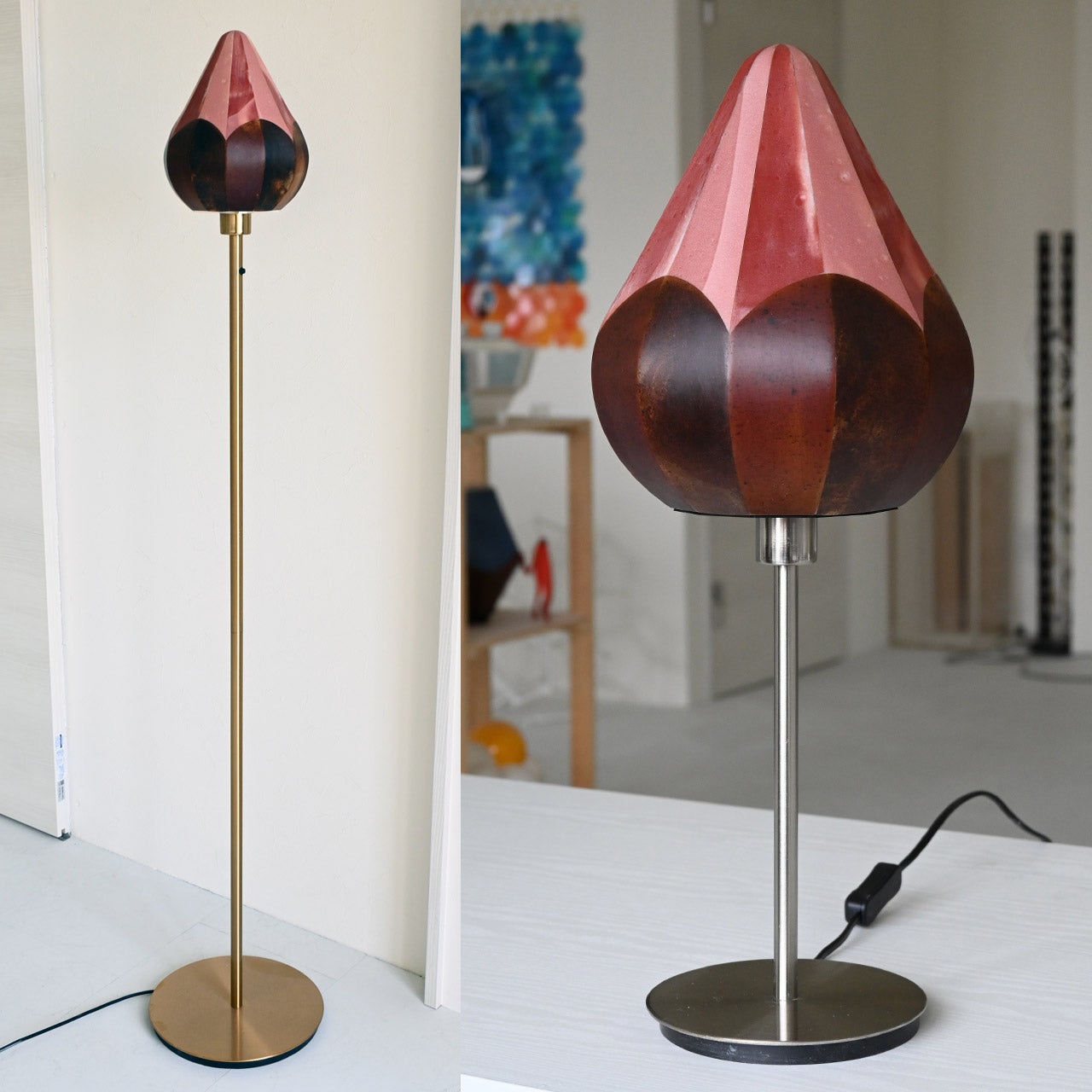 Lampshade Botanical Series "Tsubomi" Red-Brown