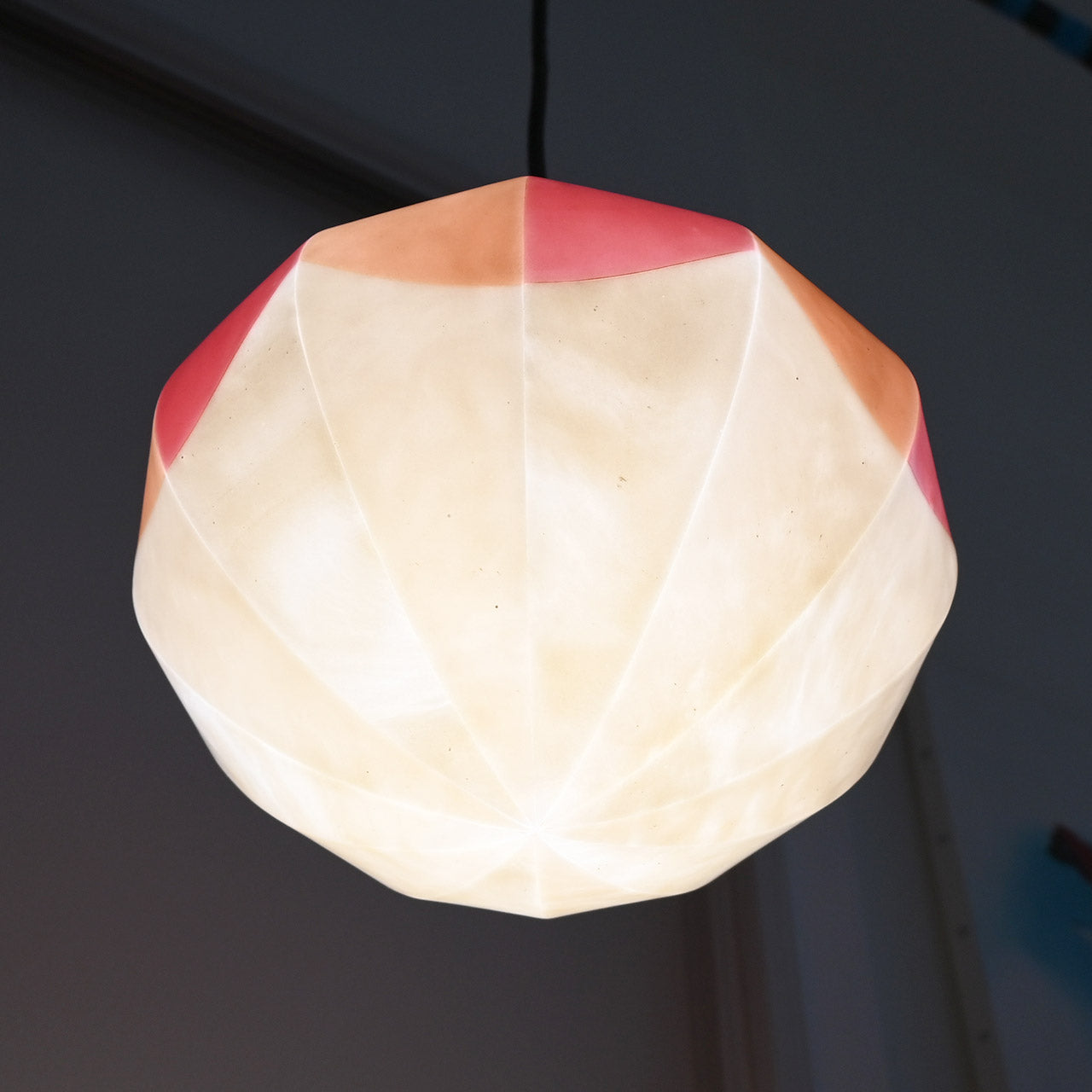 【全般拡散型】ペンダントランプ 不思議な形の赤い花