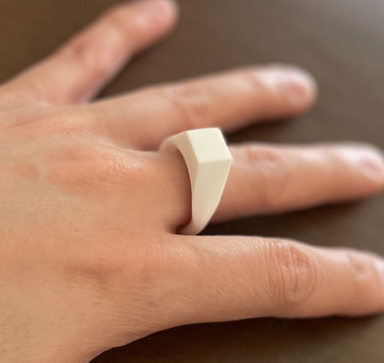 3D Printer (PLA) Simple Design Ring (White)