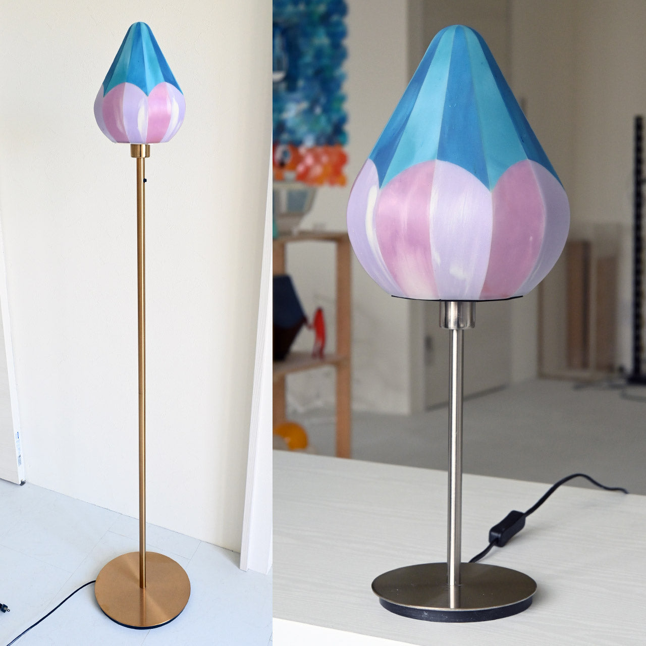 Lampshade Botanical Series "Tsubomi" Purple-Navy