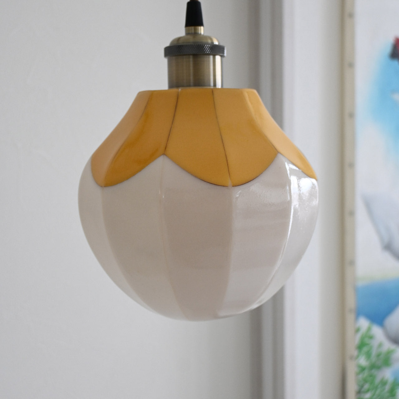 [Limited to one item] Yellow Flower Pendant Light Lamp Shade Small