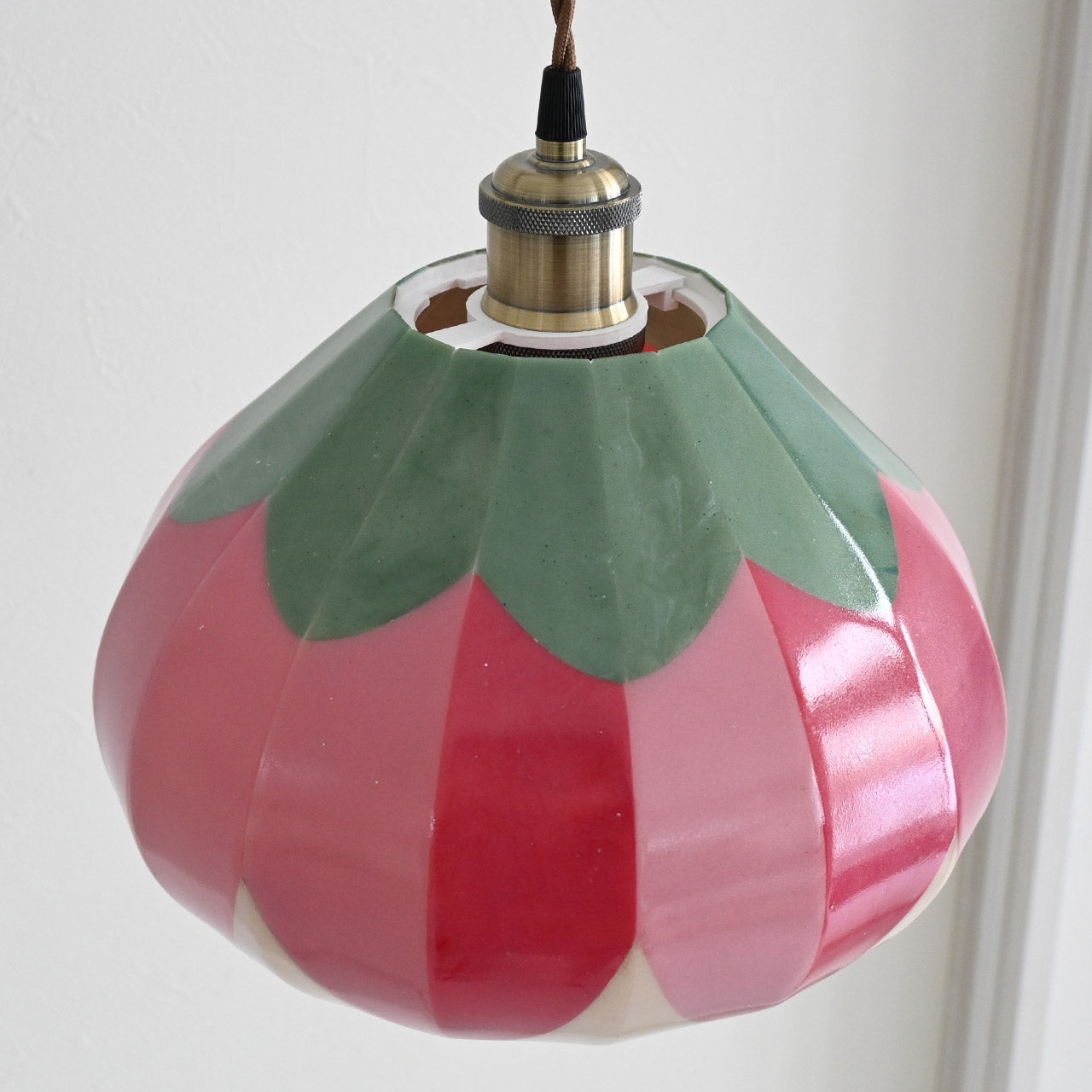 [Limited to one item] Large red flower pendant lamp shade