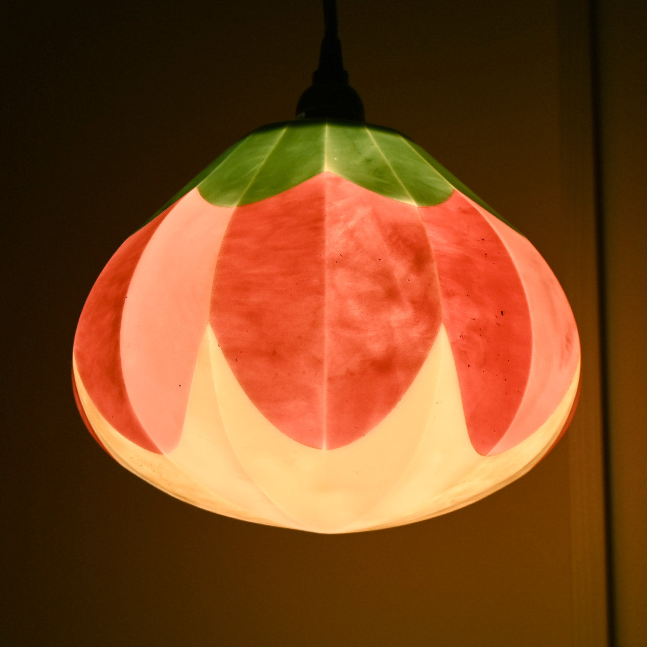 [Limited to one item] Large red flower pendant lamp shade