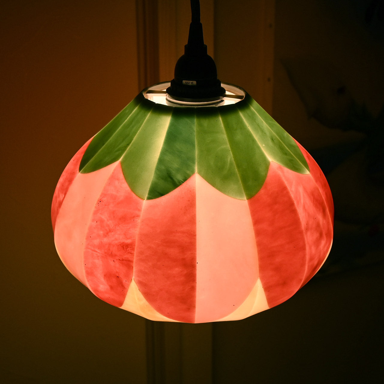 [Limited to one item] Large red flower pendant lamp shade