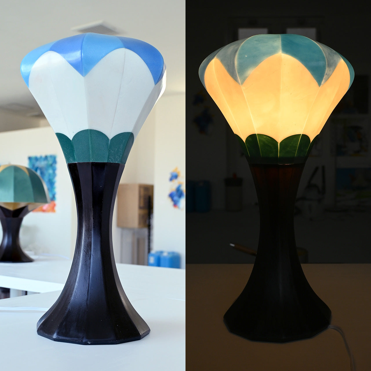 [General diffusion type] Table lamp Blue sky, white flowers
