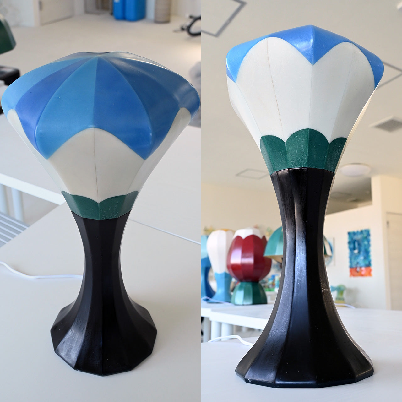 [General diffusion type] Table lamp Blue sky, white flowers