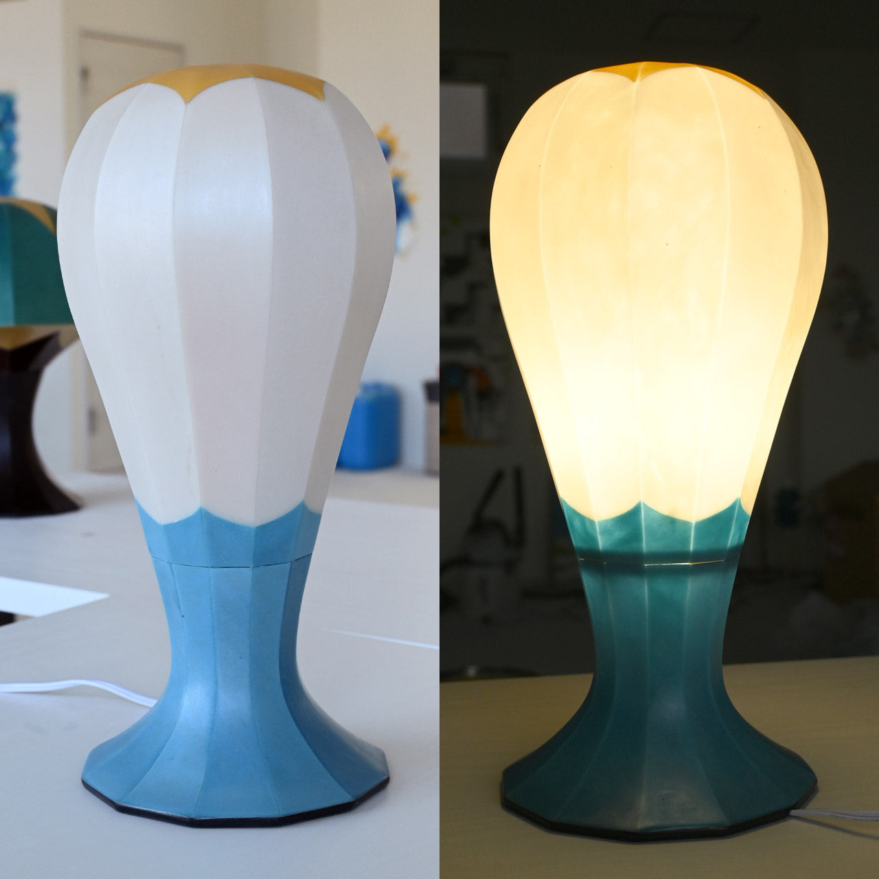 [General diffusion type] Table lamp, white bud