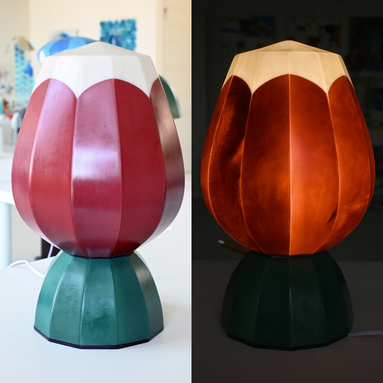 [General diffusion type] Table lamp, red bud