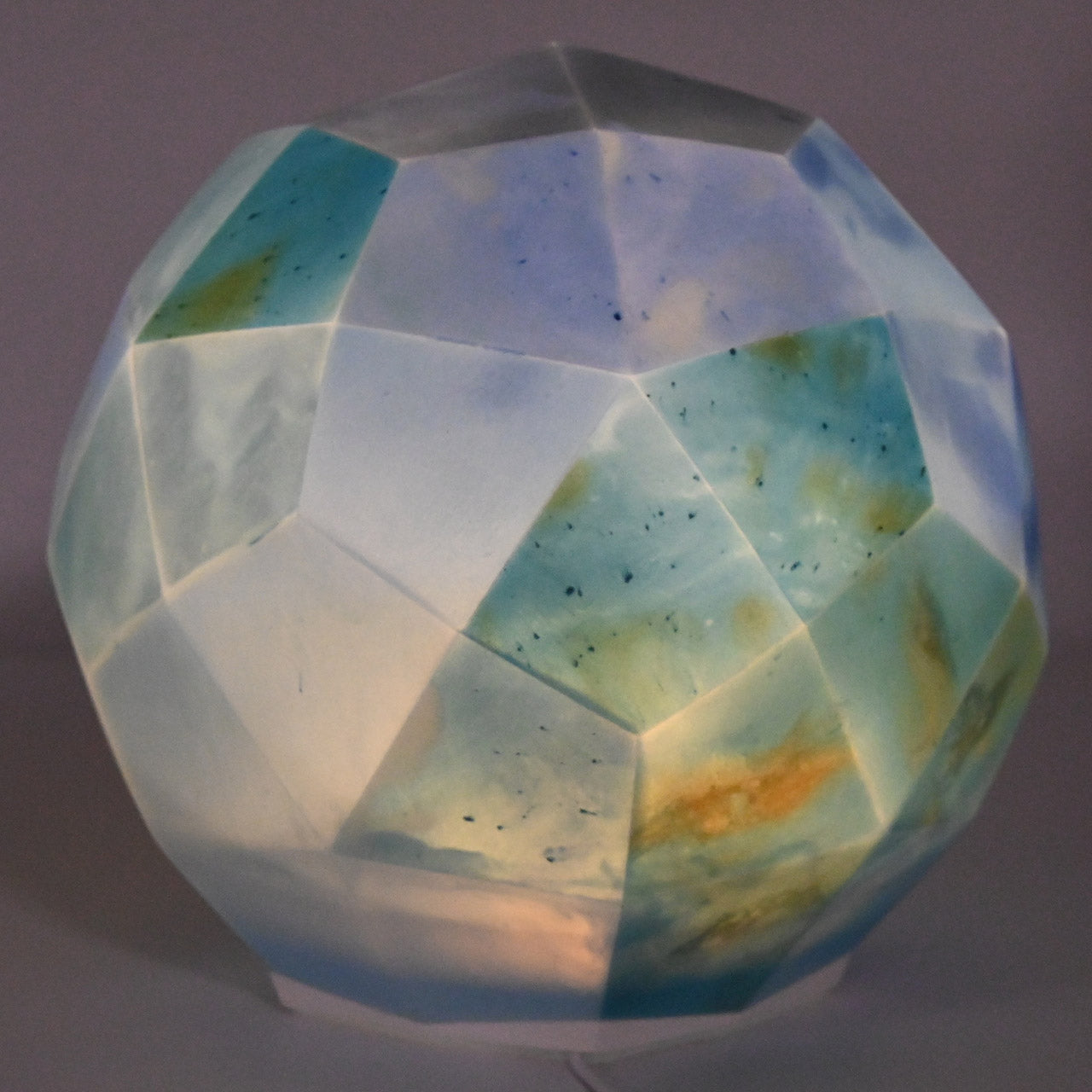 [One of a kind] Blue polyhedron lamp shade