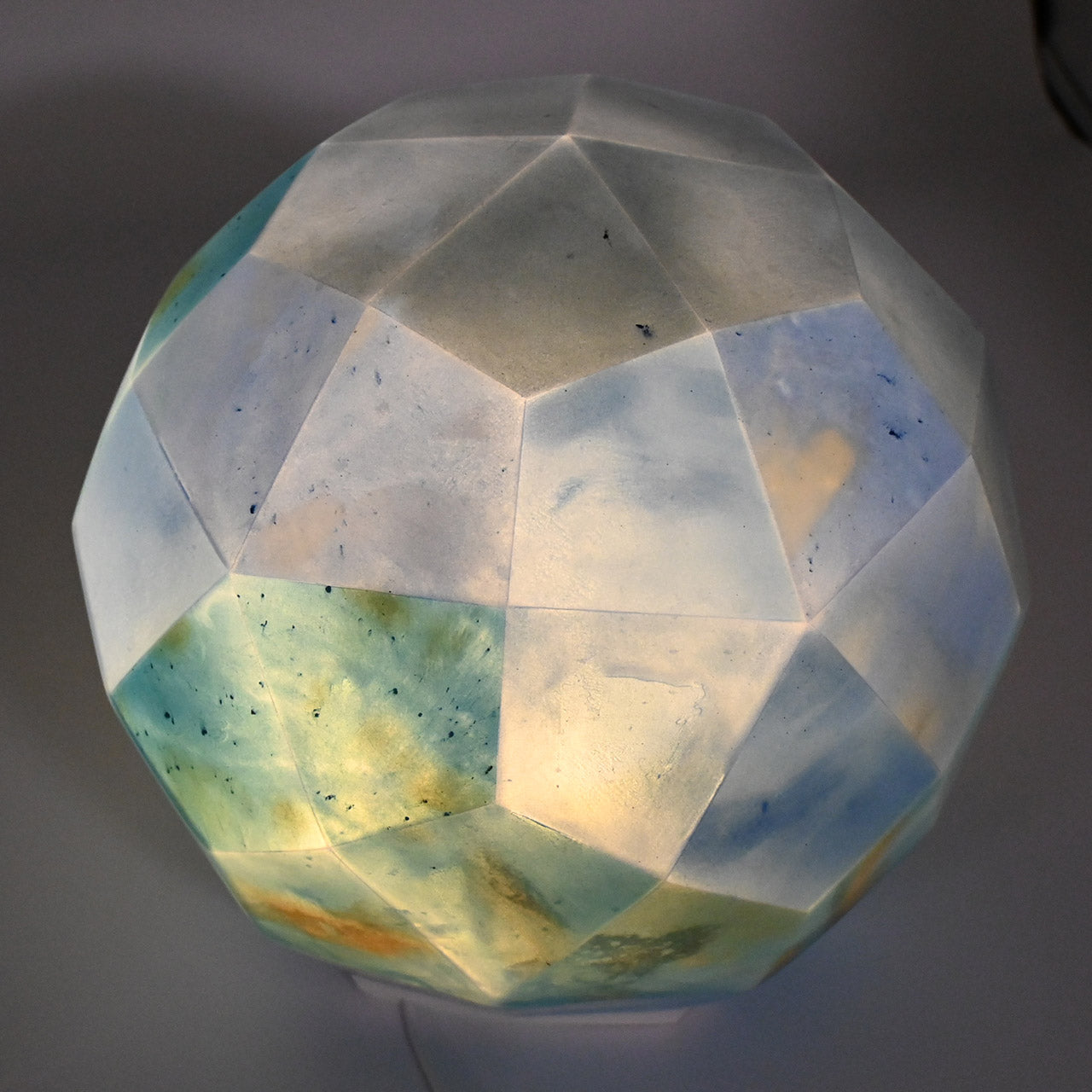 [One of a kind] Blue polyhedron lamp shade