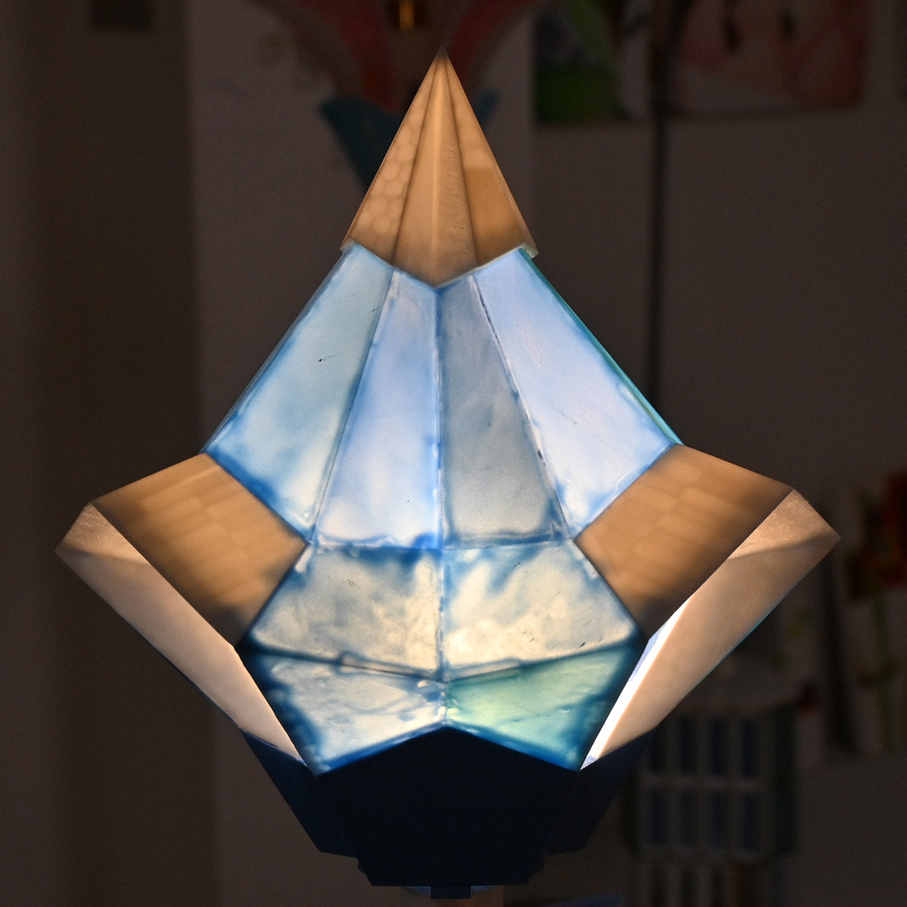[Limited to one item] House with white roof and blue walls Lamp shade for IKEA table lamp