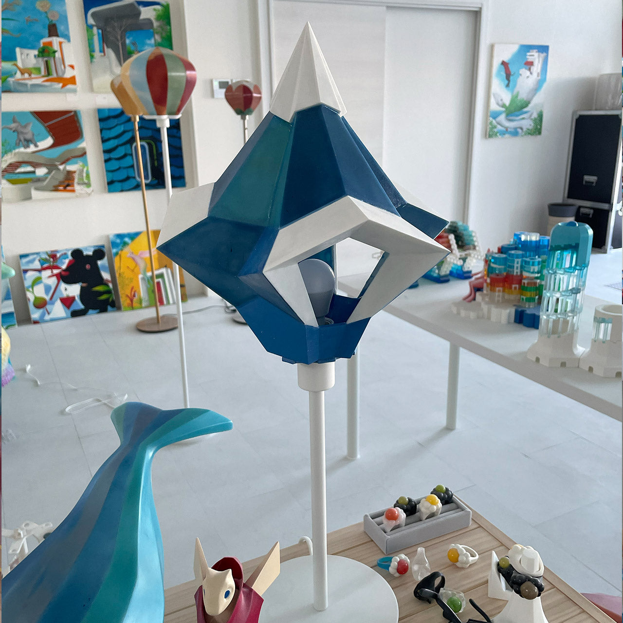 [Limited to one item] House with white roof and blue walls Lamp shade for IKEA table lamp
