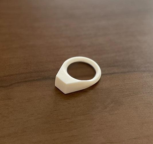3Dプリンター製（PLA）シンプルデザインリング（白）